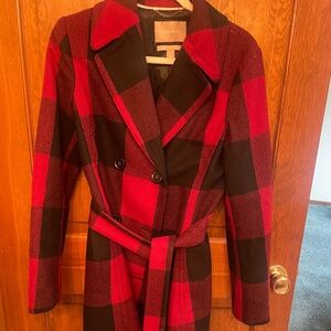 Buffalo plaid overcoat